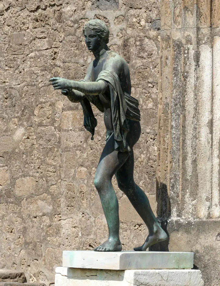 A statue in the Temple of Apollo