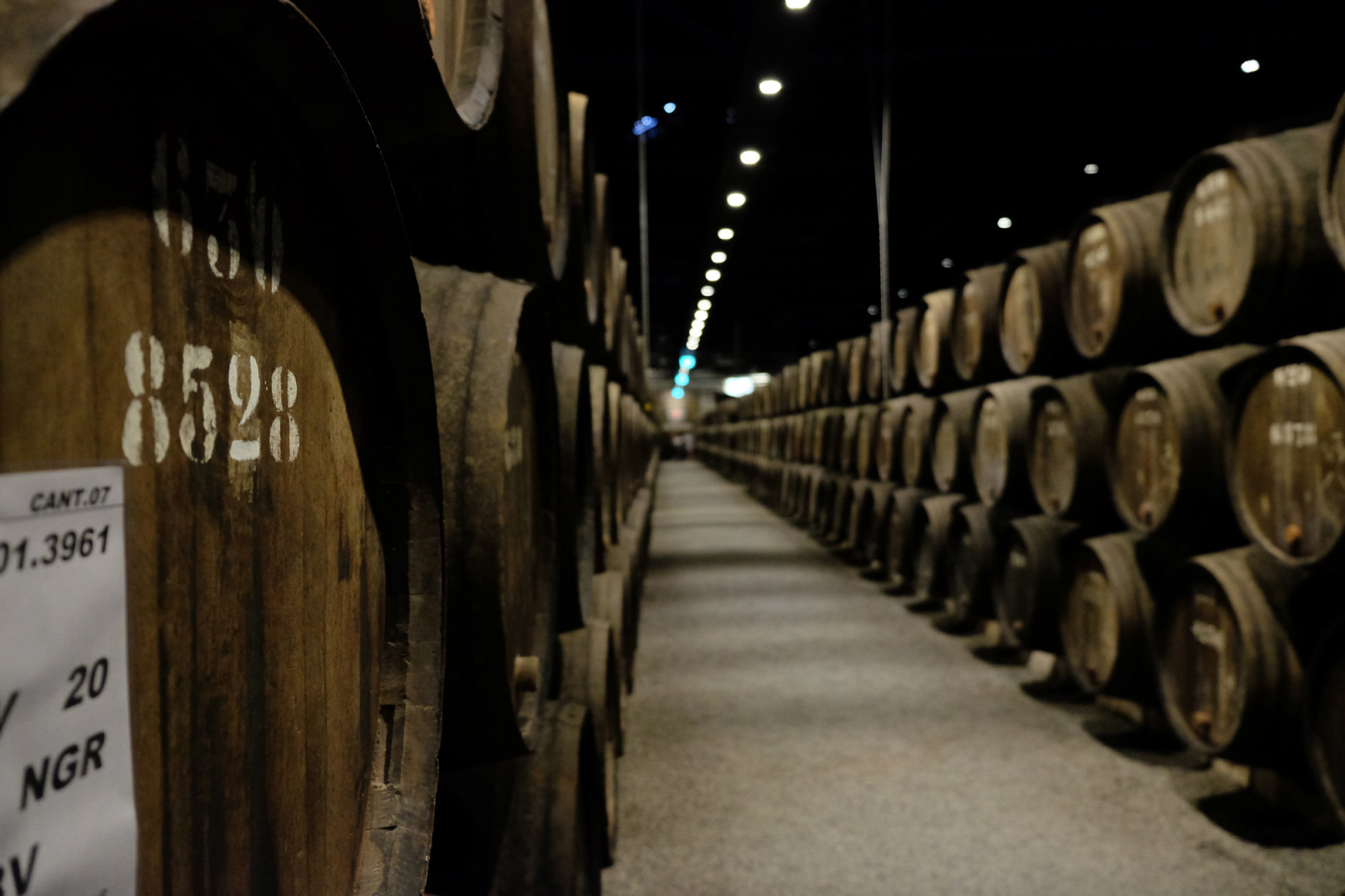 Barrels of Port ageing at Taylor's Port wine lodge