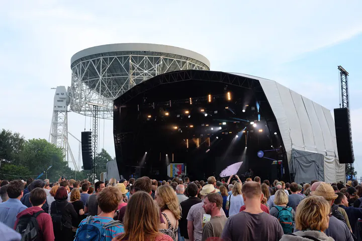 The Bluedot music and science festival is held at Jodrell Bank every summer