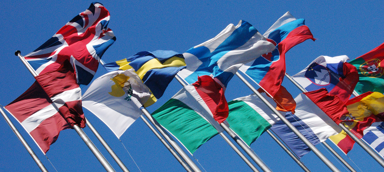 Flags of European Union member countries. Photo by James Diewald https://www.flickr.com/photos/conarcist/