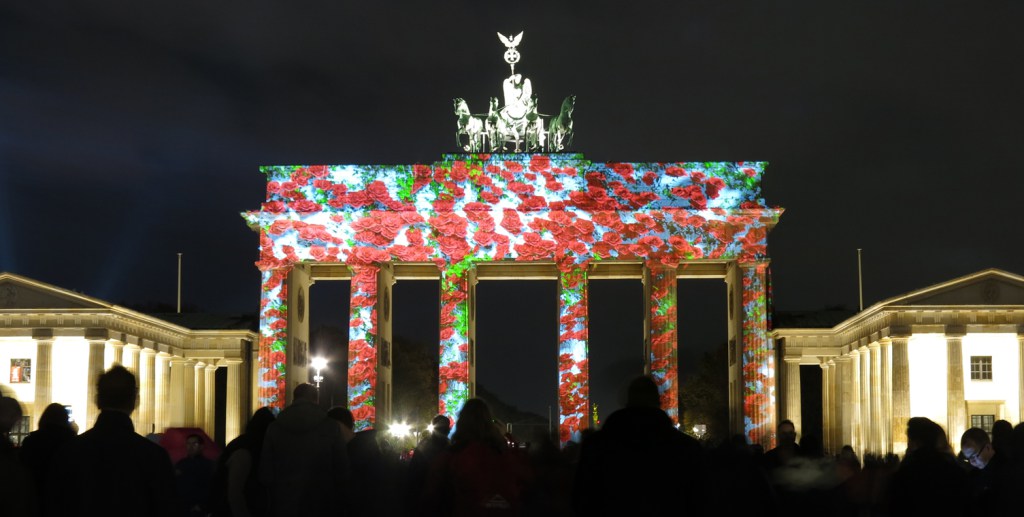 The Brandenburg Gate during Berlin's light festival