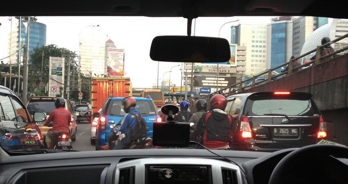 A quiet day for traffic in Jakarta