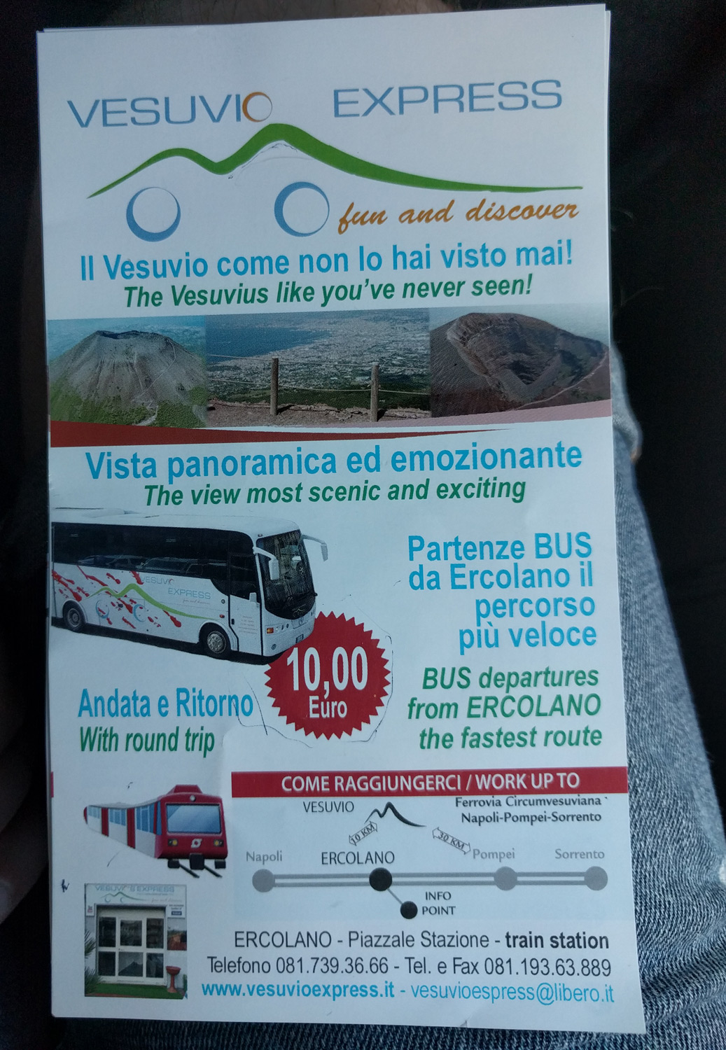 Vesuvio Expresss leaflet. Not all their buses are this fancy! - Helen on  her Holidays