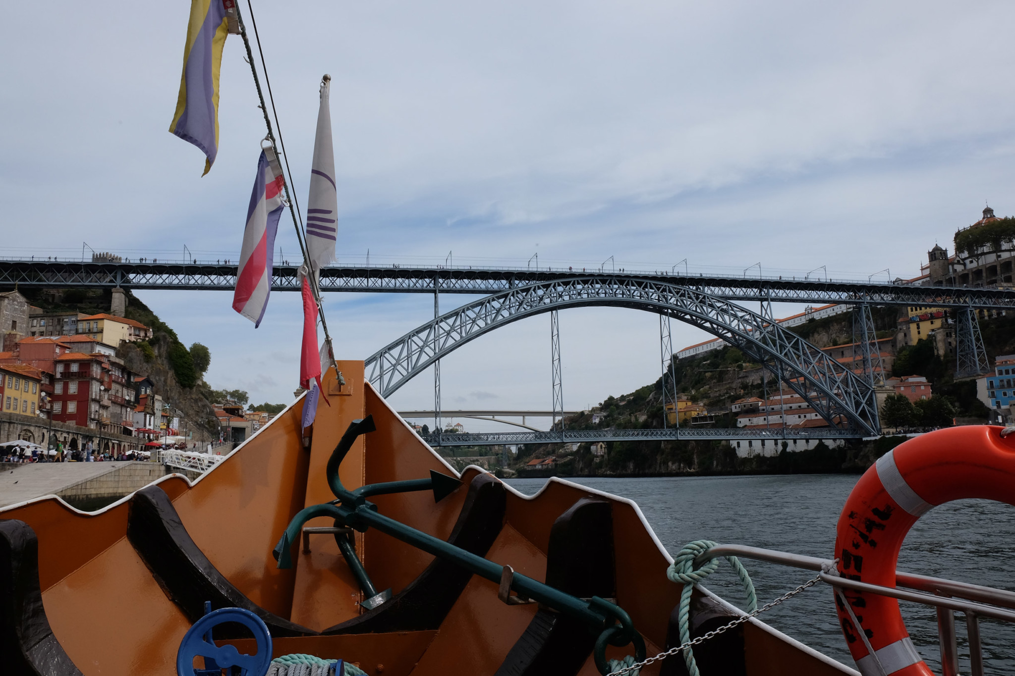 Boat trip on the Douro river under the six bridges of Porto