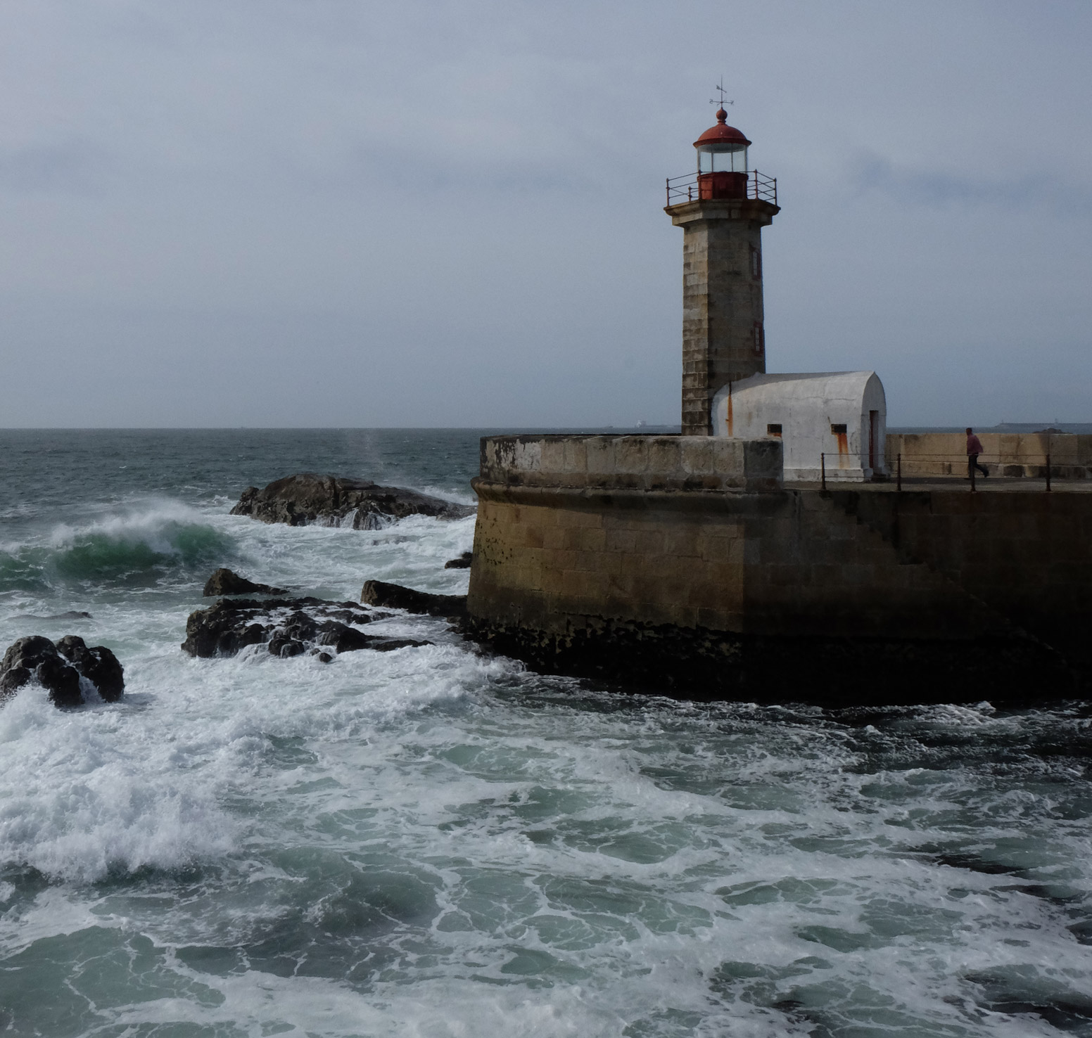 The lighthouse where the Douro river meets the Atlantic at Foz