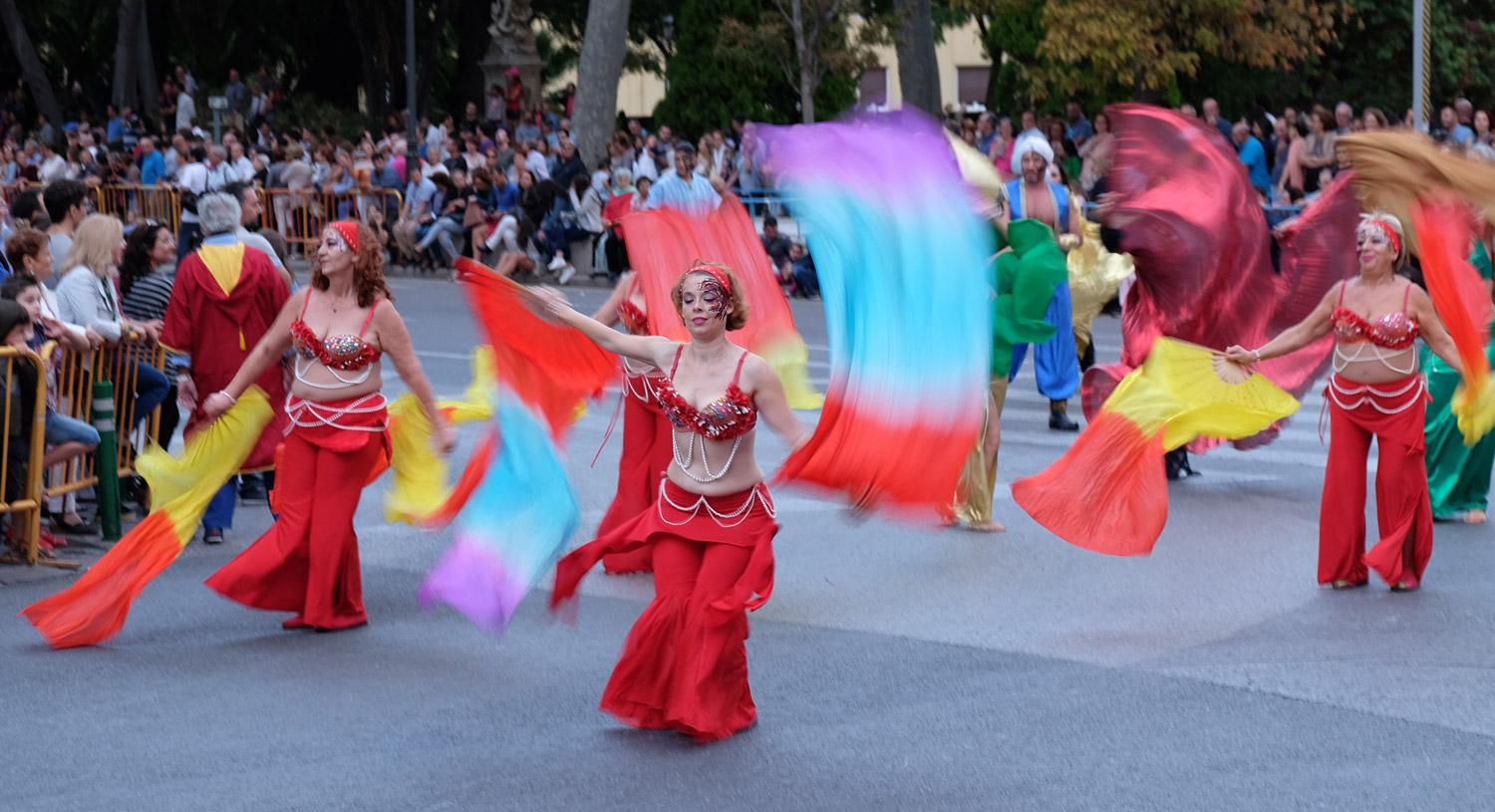 Belly dancers during the evening parade