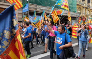 Valencians march to celebrate 9 October -The morning parade on 9 October - Día de la Comunidad Valenciana