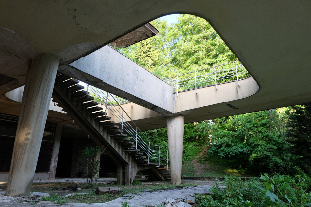 An abandoned hotel at the Plitvice Lakes National Park