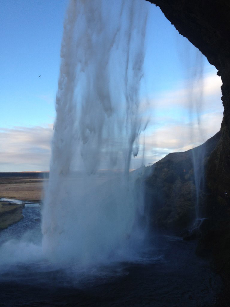 Looking out from behind Seljalandsfoss