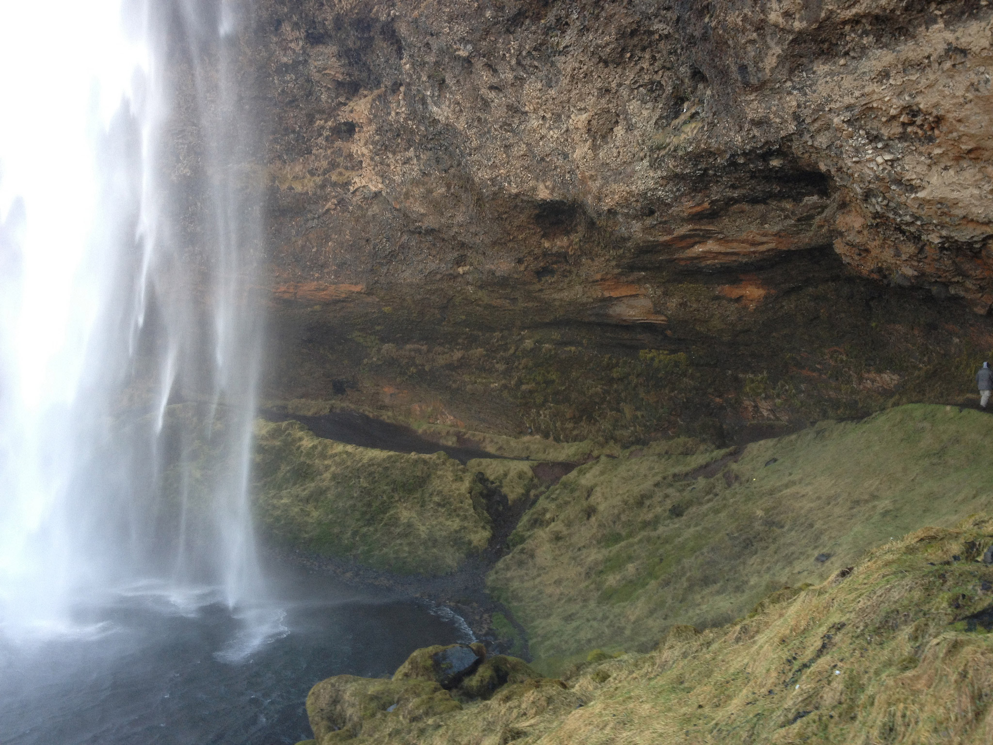 The path running around the back of Seljalandsfoss