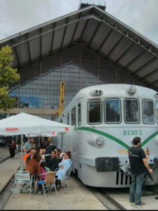 The bar area outside the railway museum