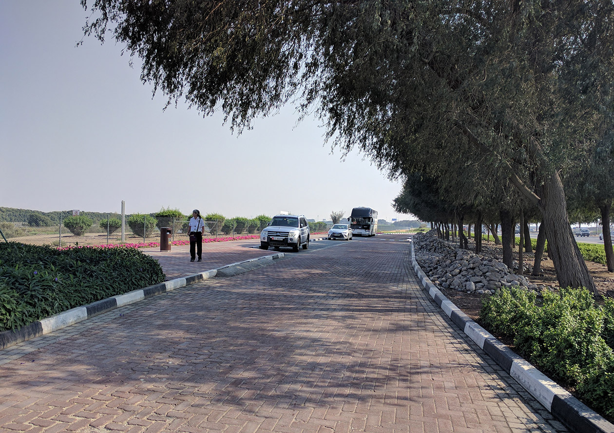 The small car park next to Flamingo Hide 2 at Ras Al Khor nature reserve