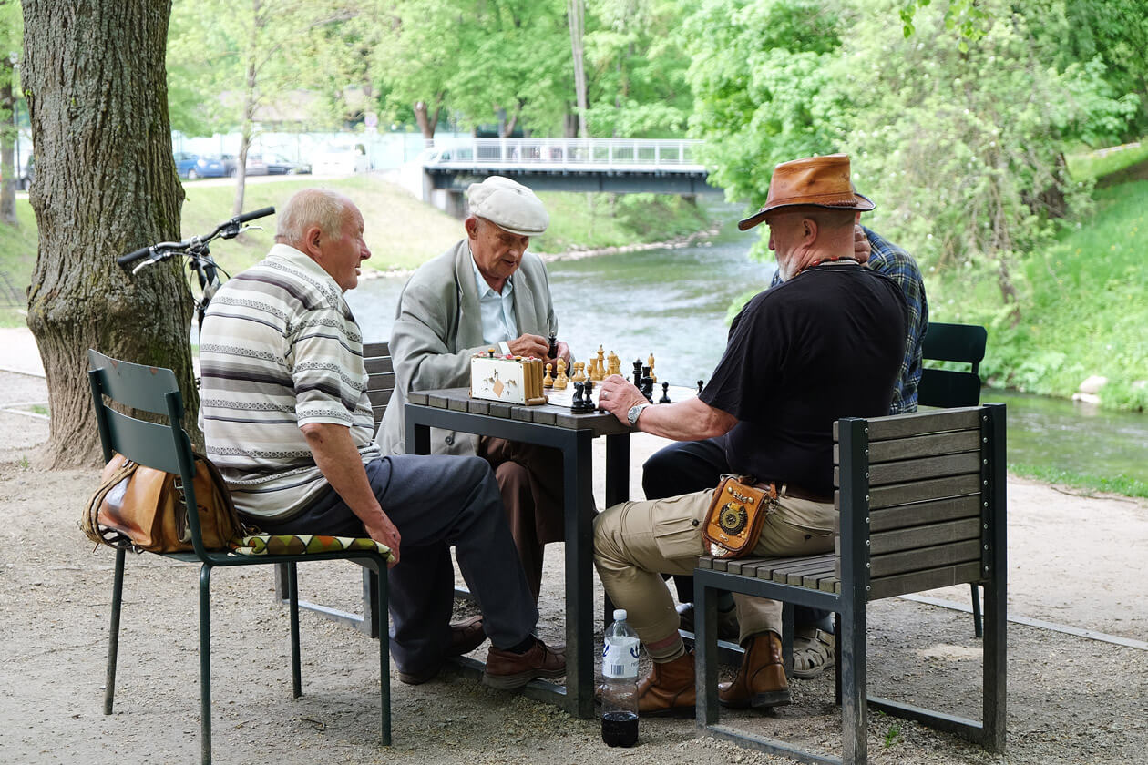 Playing chess in Bernardine Park