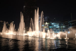 The famous Dubai Fountains are just outside the Dubai Mall and completely free