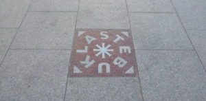 The miracle stone in front of the Cathedral