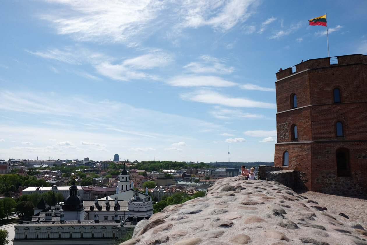 Looking out from the Upper Castle towards Vilnius TV tower