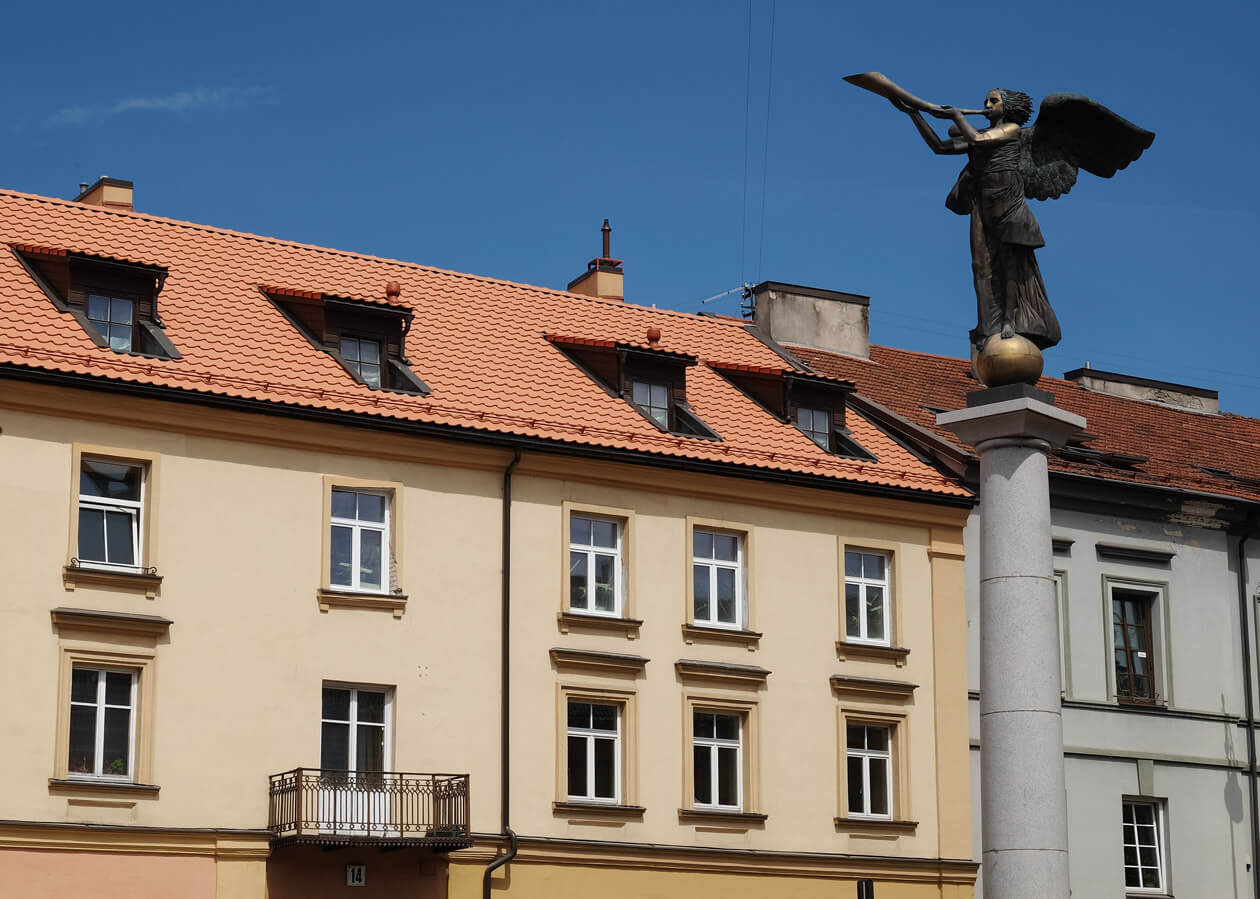 Uzupis's Guardian Angel statue watches over the Republic
