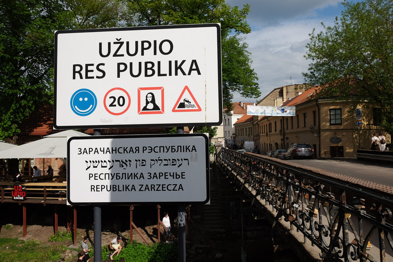 The sign showing that you're entering the Republic of Uzupis