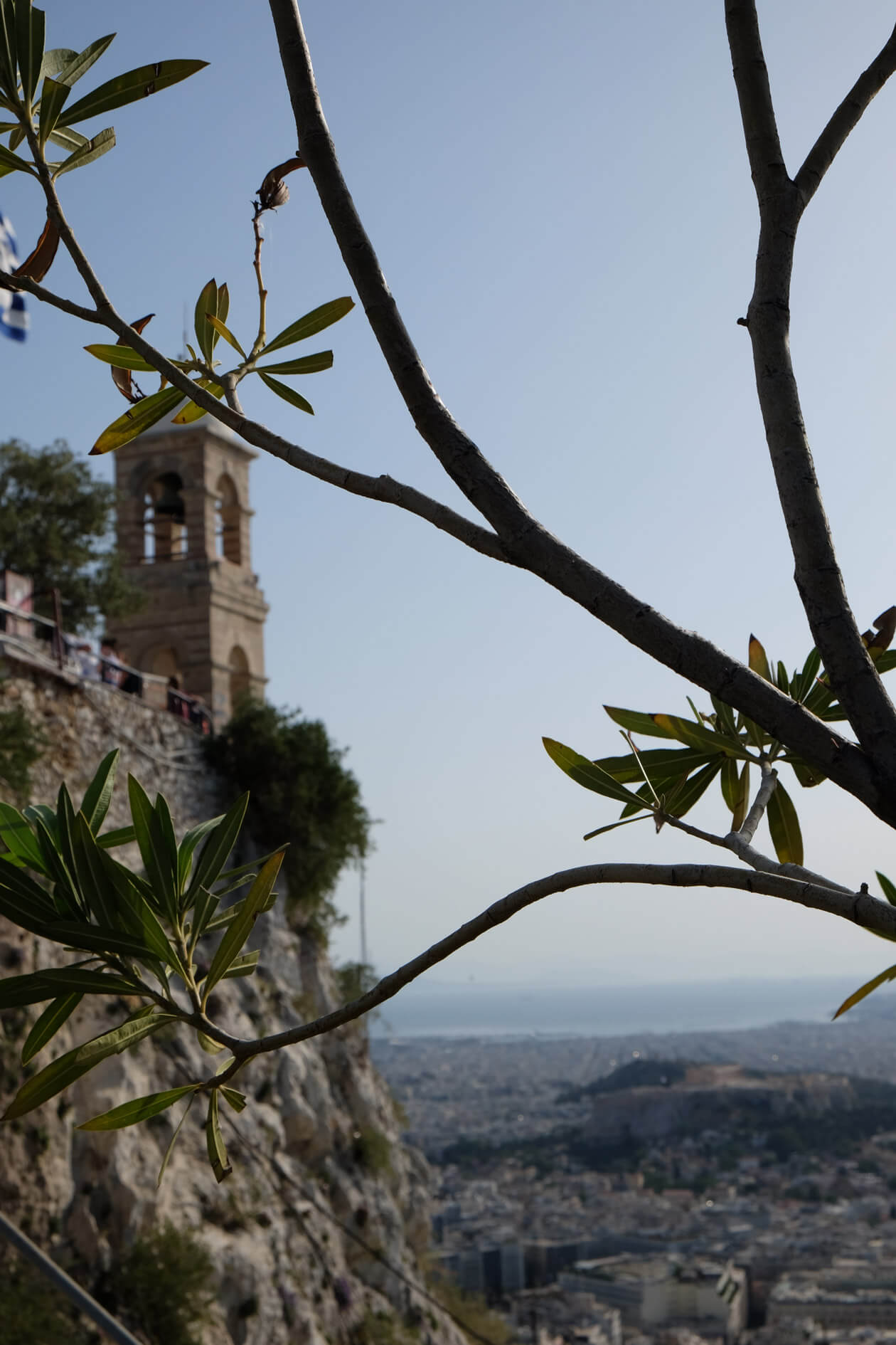 Looking out from one of the bars on Lycabettus Hill