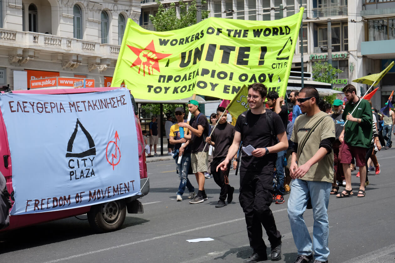 A protest in Syntagma Square on May 1 2017