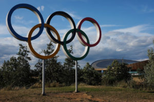 The Olympic Rings at the site of the 2012 London Olympics