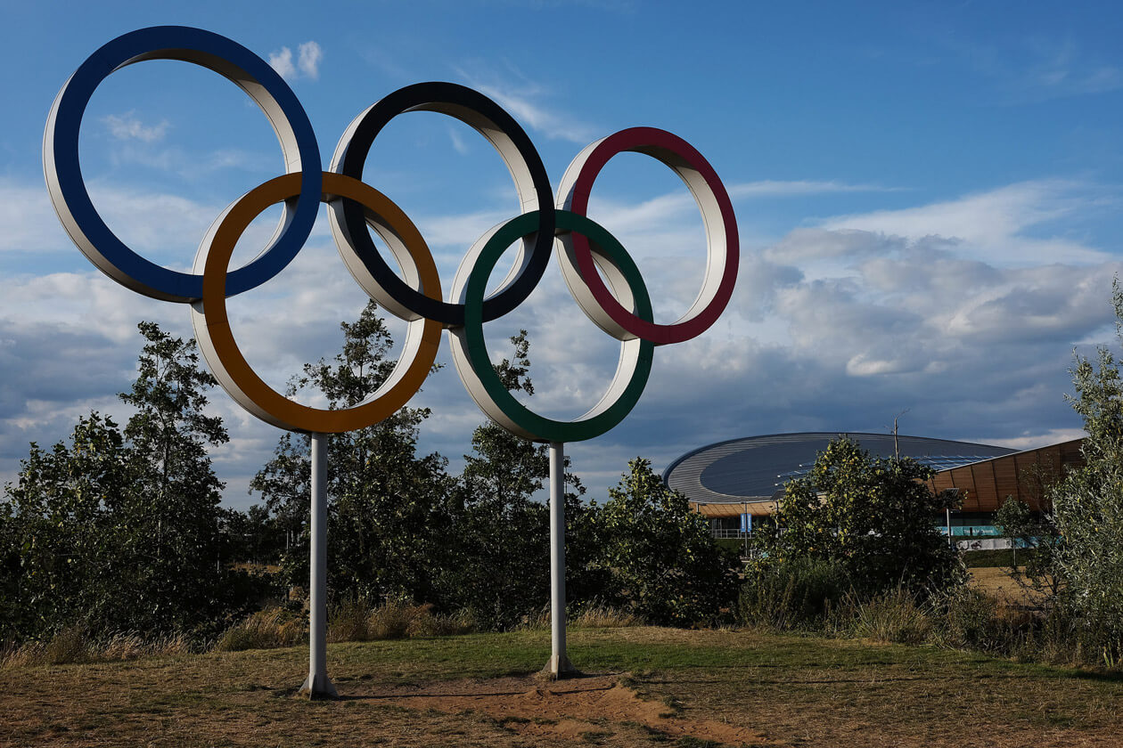 The Olympic Rings at the site of the 2012 London Olympics