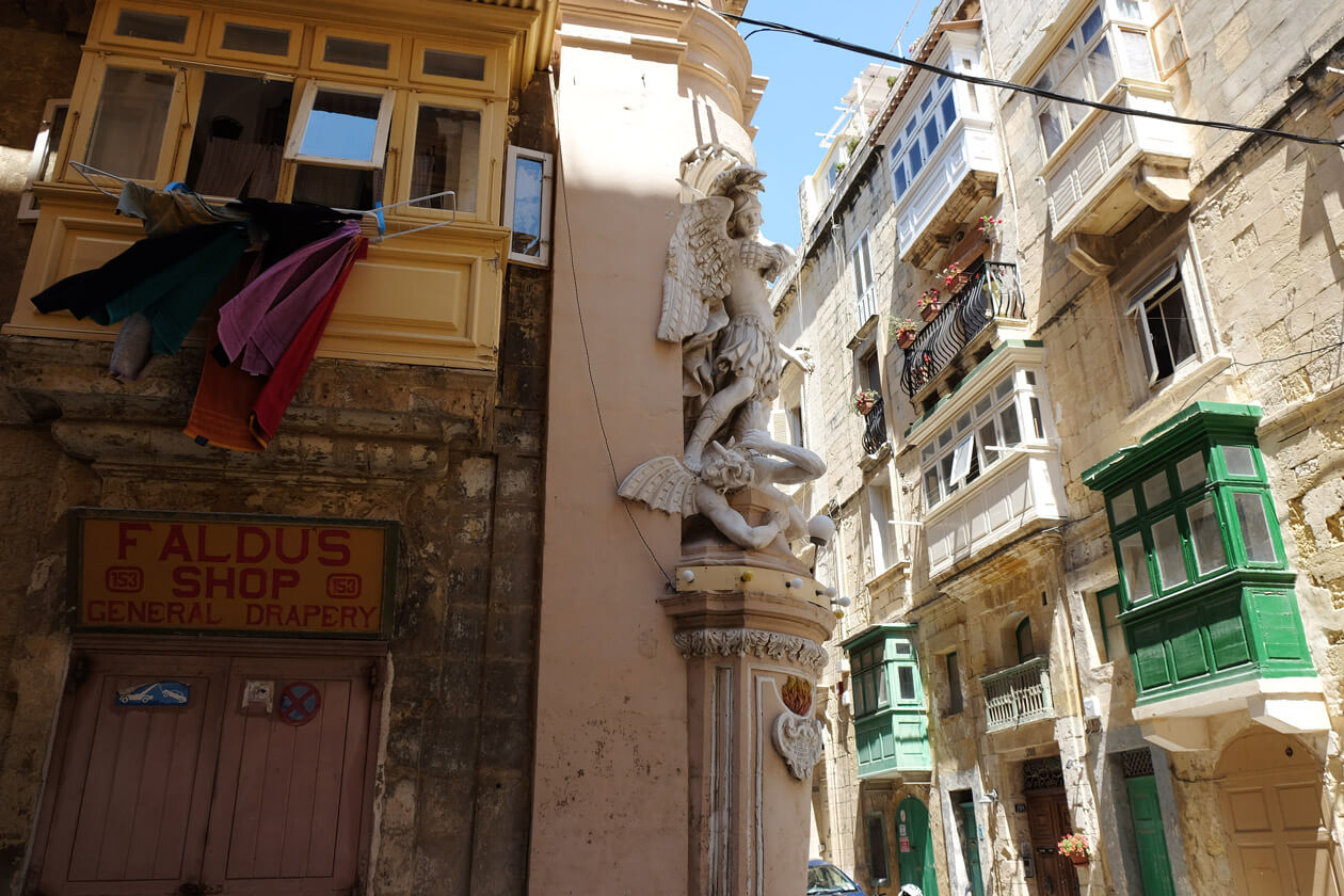 A street corner in Valletta