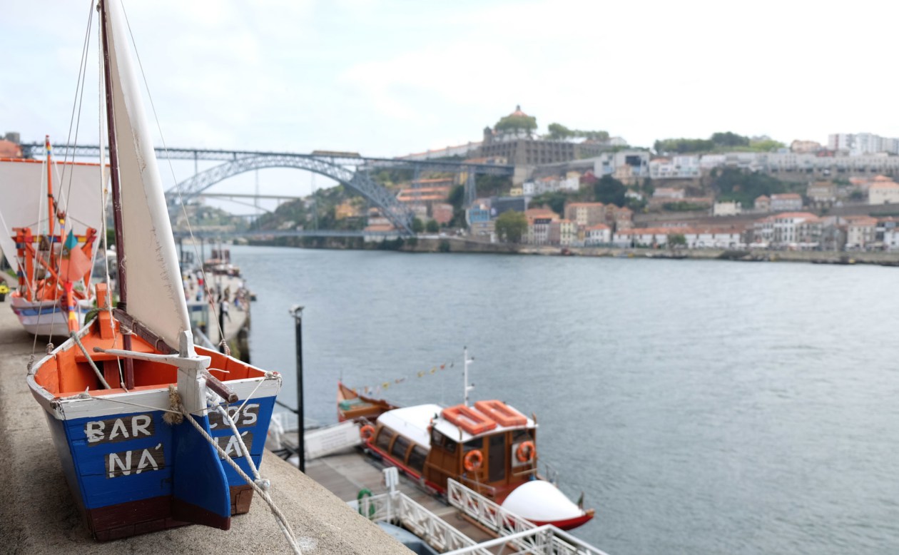 Looking across the Douro river in Porto, Portugal