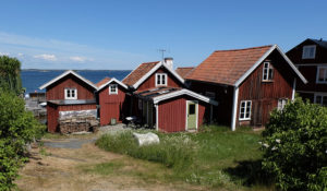 Traditional wooden houses in the Stockholm archipelago