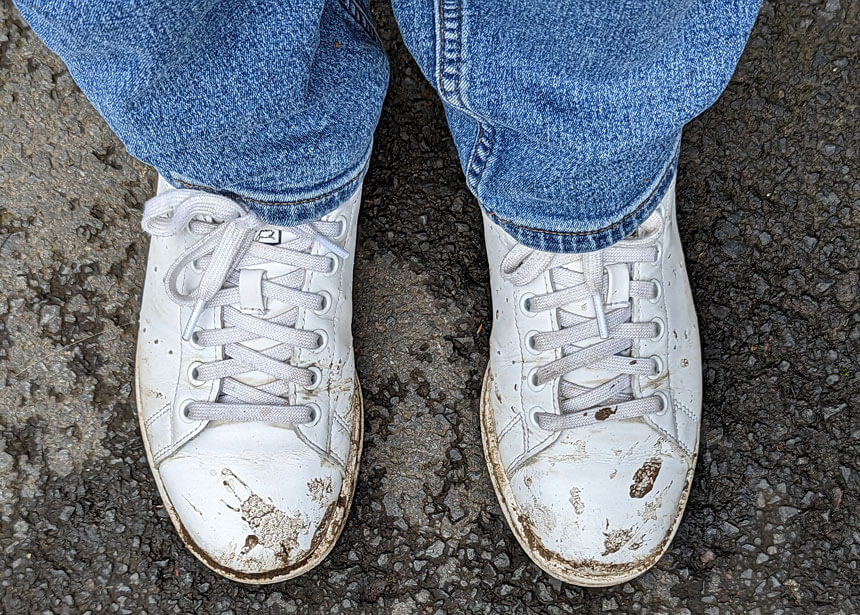 I'd tried to dodge puddles on our levada walk but my trainers still ended up like this