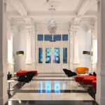 The elegant lobby at The Manor Hotel Amsterdam