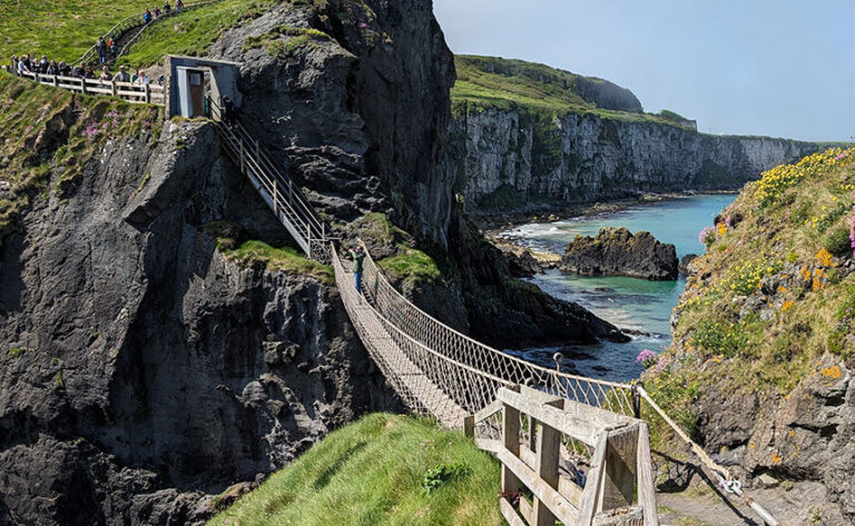 The Carrick-a-Rede rope bridge in Northern Ireland