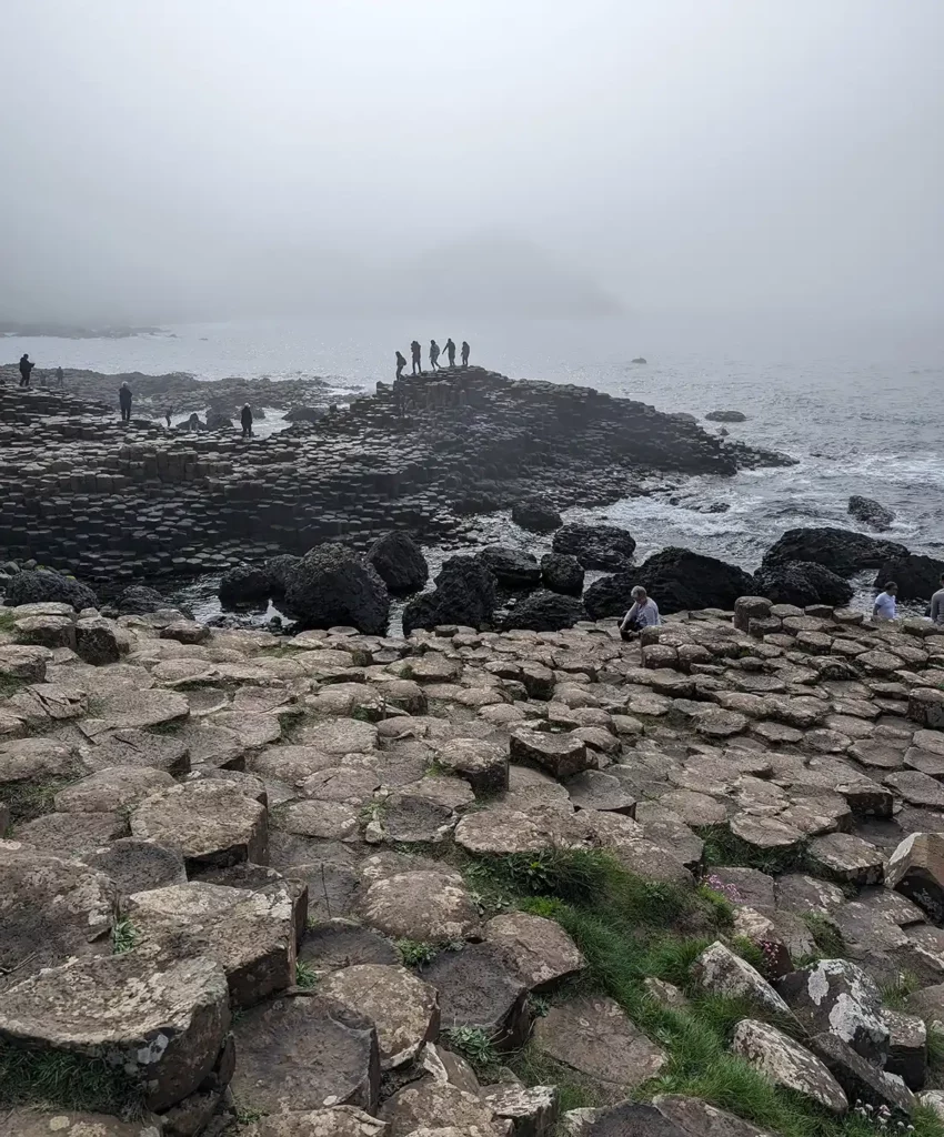 A misty view of the Giant's Causeway