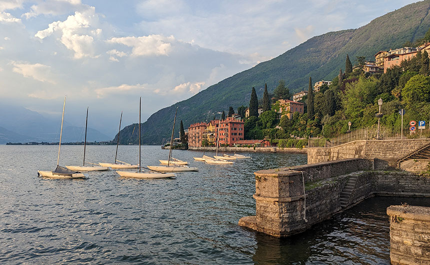 A golden hour picture of Bellano on Lake Como