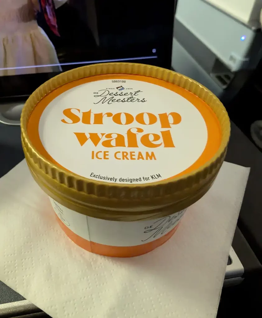 A small tub of stroopwafel flavour ice cream