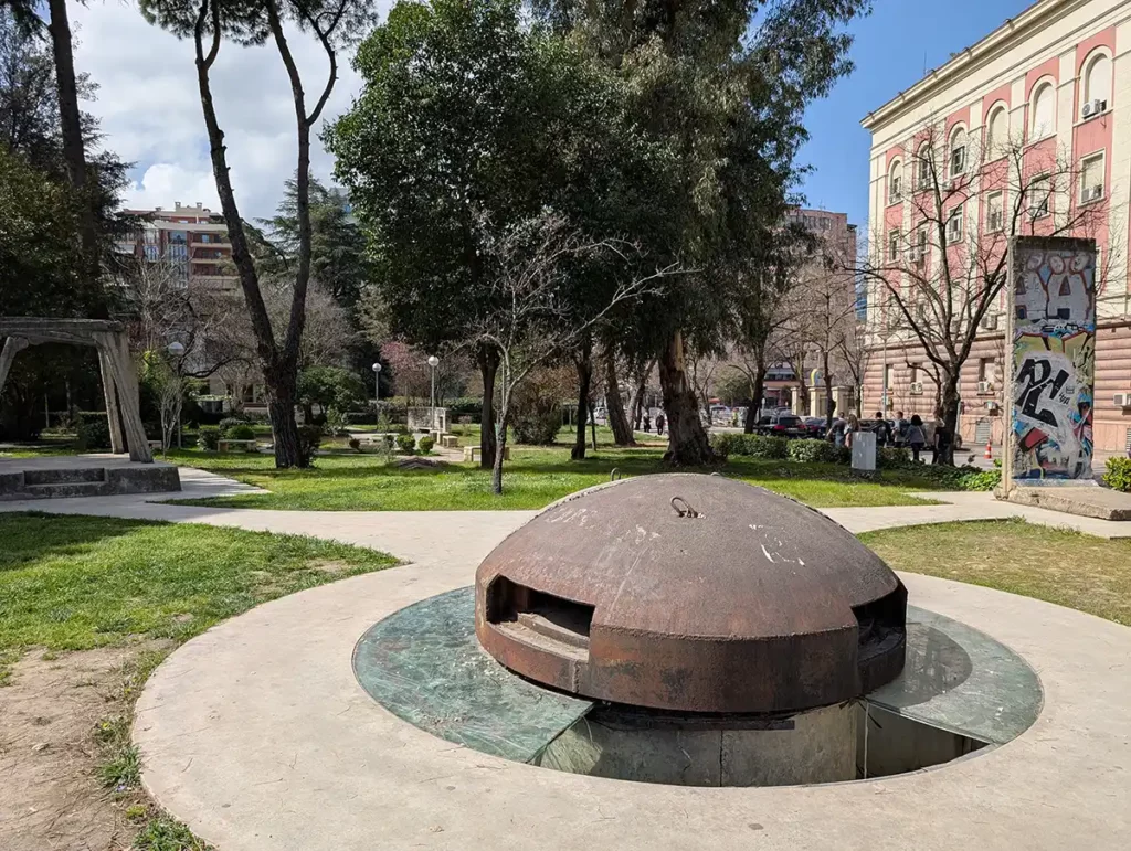 An underground bunker in a park