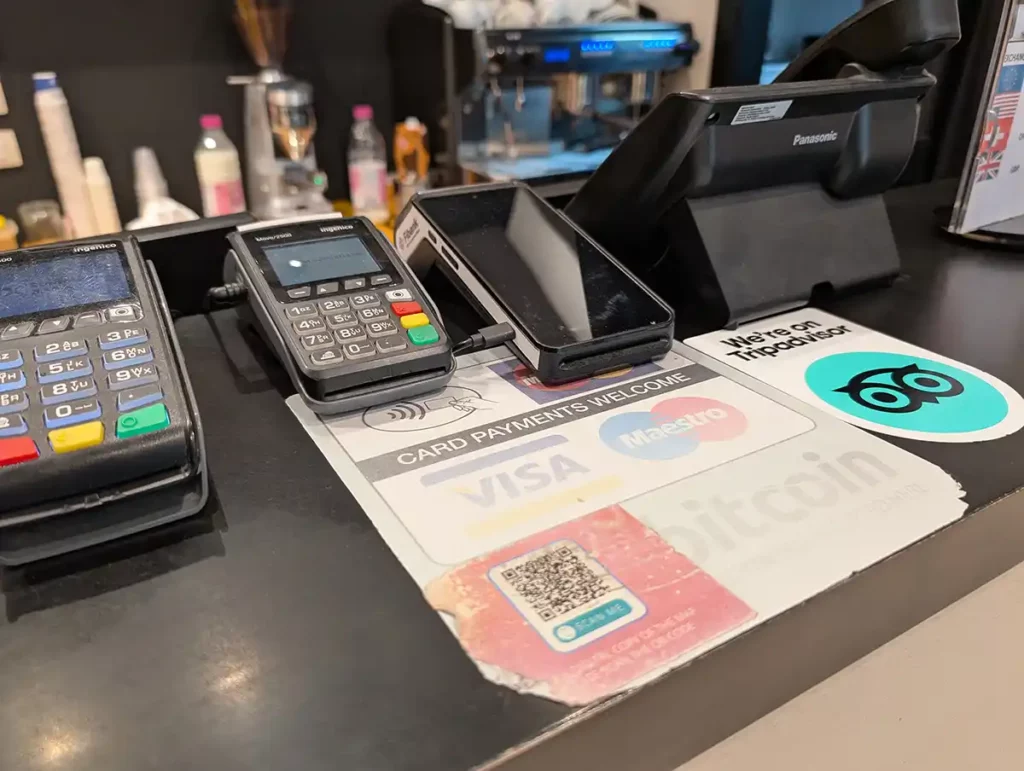 Card payment machines at a hotel