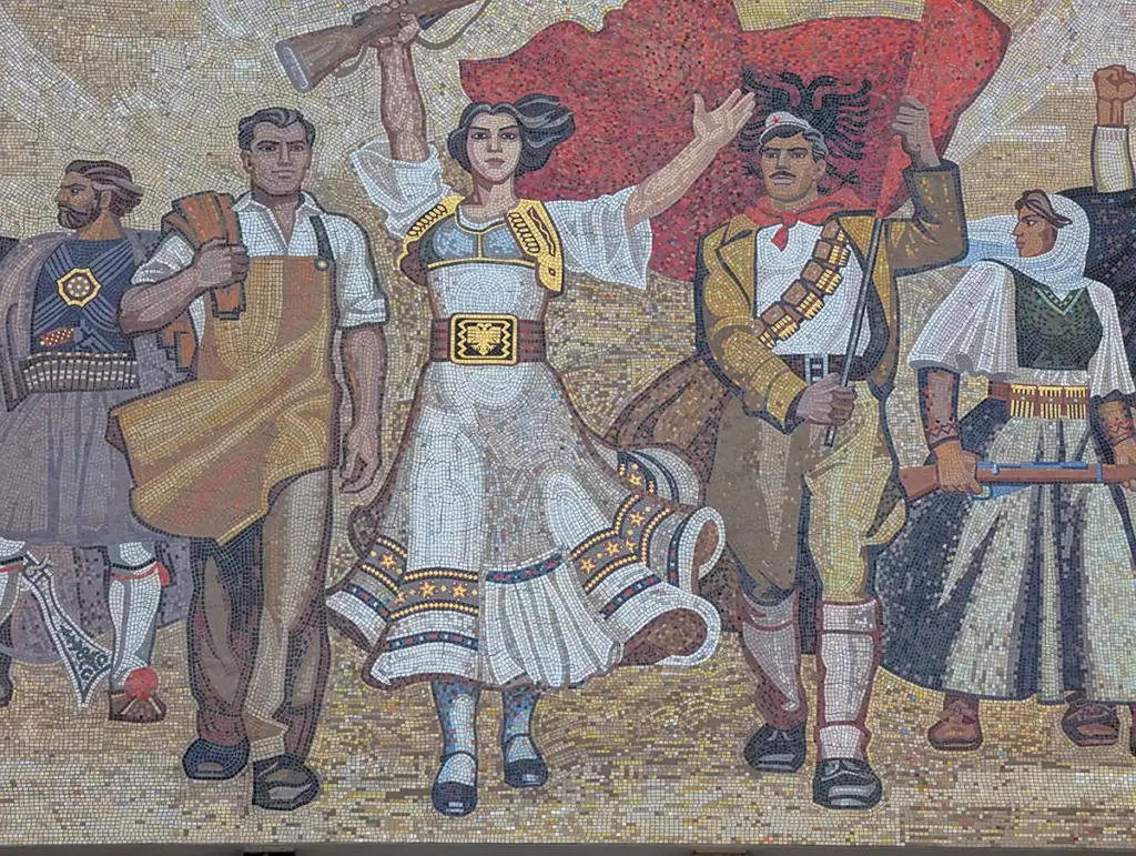 A detail from a patriotic mosaic